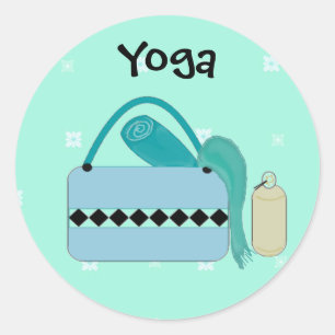 Süße Yoga-Ausrüstung Runder Aufkleber