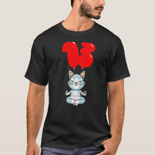 Süße Yoga-Katze 13. Geburtstag Kinder-Ballon-Party T-Shirt