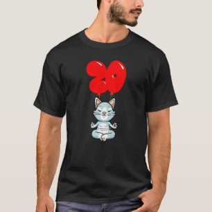 Süße Yoga-Katze 20. Geburtstag Kinder-Ballon-Party T-Shirt