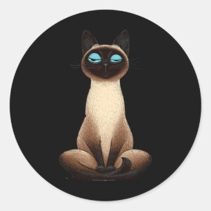 Süße Yoga-Katzen-Illustration _1 Runder Aufkleber