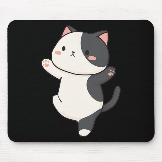 Süße Yoga-Katzen-Illustration Mousepad (Vorne)