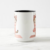 Süße Yogakatze mit Donut-Kaffeetasse Tasse (Zentrum)