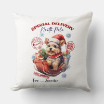Süße Yorkie-Weihnachts-Wurfkissen