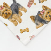Süße Yorkies Fleecedecke (Ecke)