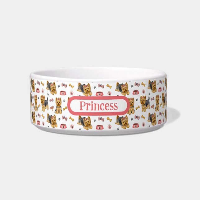 Süße Yorkshire Terrier Personalisierung Napf (Vorderseite)