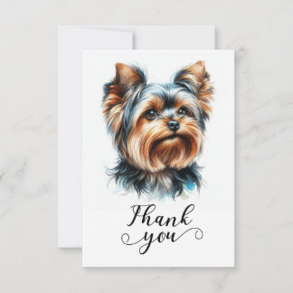 Süße Yorkshire Terrier Yorkie Illustrationskunst Dankeskarte