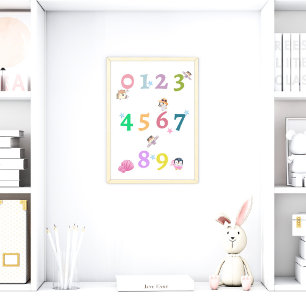 Süße Zahlen-Baby-Nursery-Plakat Bildungsplakat Poster