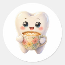 Süße Zahnarzt-Coffee-Liebhaber Kawaii-Figur