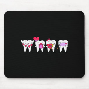 Süße Zähne Herz Valentinstag Zahnärztliche Hygieni Mousepad