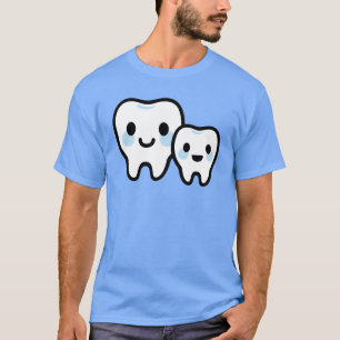 Süße Zahnfamilie – Lächelndes Eltern- und Kind-Des T-Shirt