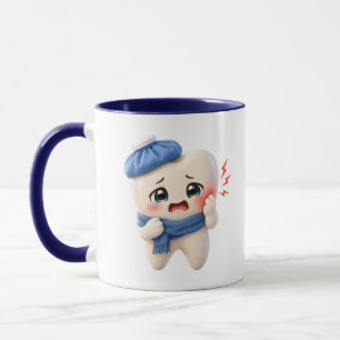 Süße Zahnschmerzen Zahn Charakter Zweifarben-Tasse Tasse