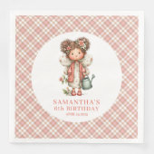 Süße Zauberfee Blush Blumen 2. Geburtstag Serviette (Vorderseite)