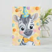 Süße Zebra-Kinder-Geburtstagseinladung Einladung (Stehend Vorderseite)