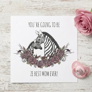 Süße Zebra-Mama & Baby Herzlichen Glückwunsch zur Karte