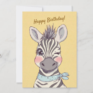 Süße Zebra mit Bandana Kindergeburtstagseinladung Einladung