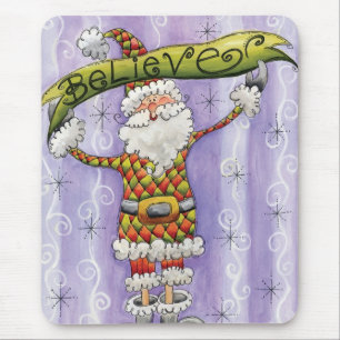 Süße Zeichentrick-Weihnachten, ich glaube an den W Mousepad