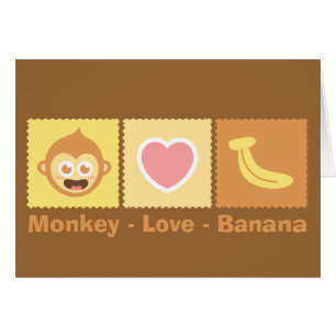 Süße Zeichnung eines Affen - Liebe - Banane