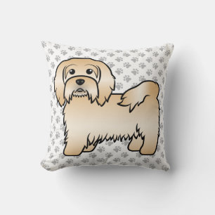 Süße Zeichnung eines Havanese-Hundes mit Rehfarbe  Kissen