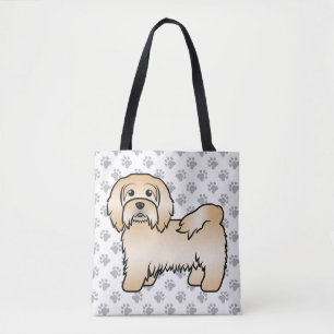 Süße Zeichnung eines Havanese-Hundes mit Rehfarbe Tasche
