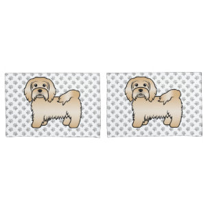 Süße Zeichnung eines rehbraunen Havanese Hundes Kissenbezug