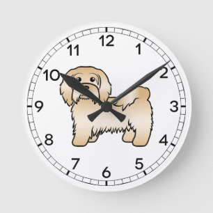 Süße Zeichnung eines rehbraunen Havanese Hundes Runde Wanduhr