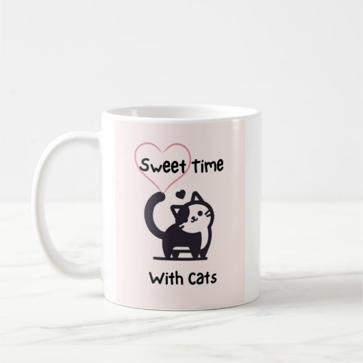 Süße Zeit mit Katzen Kaffeetasse (Links)