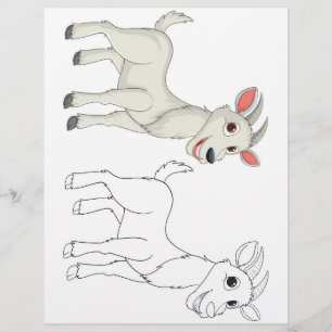 Süße Ziege zum Ausmalen Flyer