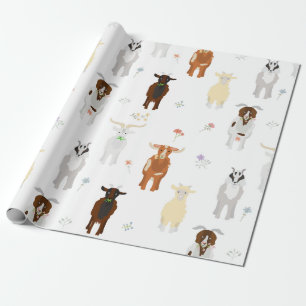 Süße Ziegen Bauernhoftiere Geschenkpapier