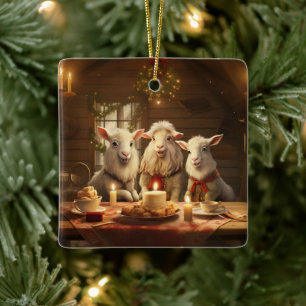 Süße Ziegen-Ornament-Dekoration, Geschenke für Zie Keramikornament