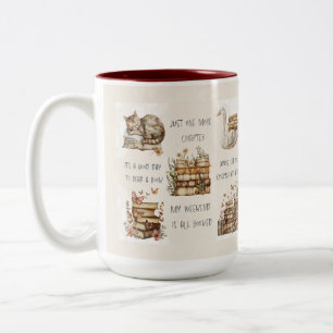 Süße Zitat-Hülle für Bücherliebhaber Zweifarbige Tasse