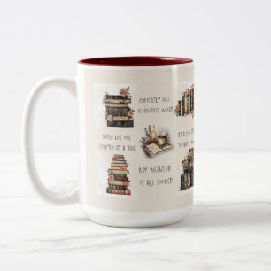 Süße Zitat-Hülle für Buchliebhaber Zweifarbige Tasse