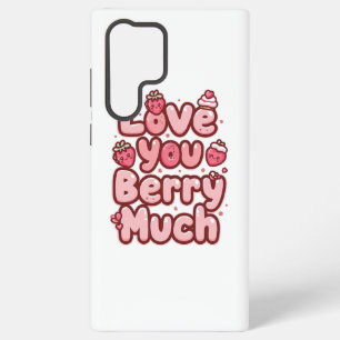 Süße Zitate zu Valentinstag mit Früchten und Cupca Samsung Galaxy Hülle