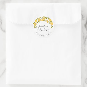 Süße Zitrone Boho Zitrus Baby Shower Danke Runder Aufkleber