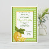 Süße Zitronen-Geburtstags-Einladungen Einladung (Stehend Vorderseite)