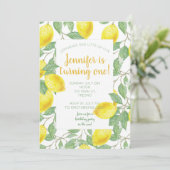 Süße Zitronen gelber Sommer. Einladung (Stehend Vorderseite)