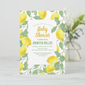 Süße Zitronen gelber Sommer.                      Einladung (Stehend Vorderseite)