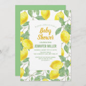Süße Zitronen gelber Sommer.                      Einladung (Vorne/Hinten)
