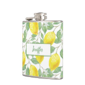 Süße Zitronen gelber Sommer. Flachmann (Links)