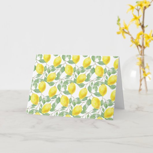 Süße Zitronen gelber Sommer. Karte (Gelbe Blume)