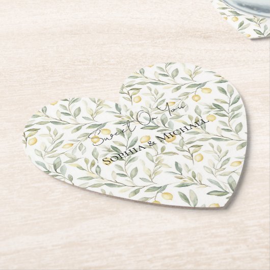 Süße Zitronen Hochzeit auf dich Untersetzer (angewinkelt)