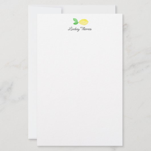 Süße Zitronen personalisierte Schreibwaren Papier (Vorderseite)