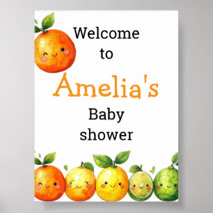 Süße Zitrus-Schatz-Baby-Party Poster