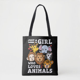 Süße Zoo-Tiere Elefant und Giraffe Illustration Tasche