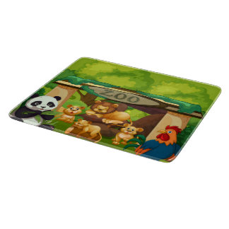 Süße Zoo-Tiere Küchen-Schneidbrett-Design Schneidebrett