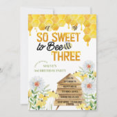 Süße zu Biene Drei Bienenstock und Honigwabe 3. Ge Einladung (Vorderseite)