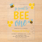 Süße zu Biene Ein 1. Bienentag Geburtstag Acryleinladungen (Vorderseite)