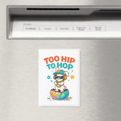 Süße zu hippe zum Hopp Hasen Illustration Magnet (In Situ (Geschirrspüler))
