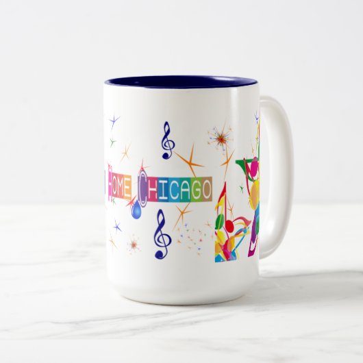 Süße Zuhause-Chicago-Blues-Tasse Zweifarbige Tasse (VorderseiteRechts)