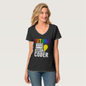 Süße zukünftige Coder-Kind-Karriere-Computerprogra T-Shirt (Vorderseite Vollansicht)