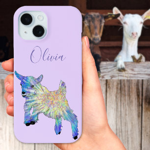 Süße Zwergziege Illustration mit Namen Case-Mate iPhone Hülle